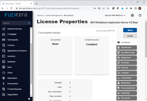 WebSphere Application Serverのライセンス登録
