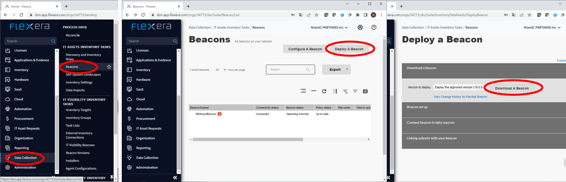 Flexera One管理画面